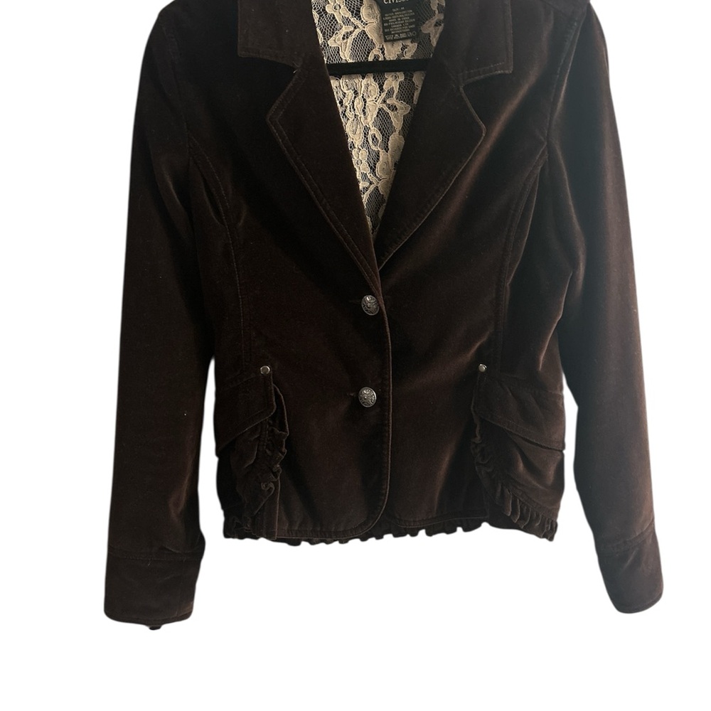 Women's Brown Velvet Jacket/Blazer